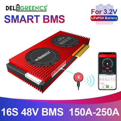 Deligreen Smart Bms Lifepo4 Batterie 16S 48v 150-250A mit UART BT 485 CAN-Funktion für RV-Außenlager