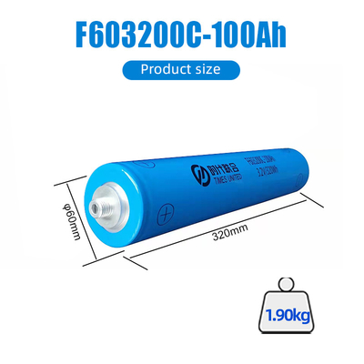 Tiefer Zyklus-zylinderförmige LiFePO4 Batterie Deligreen 3.2V 100Ah